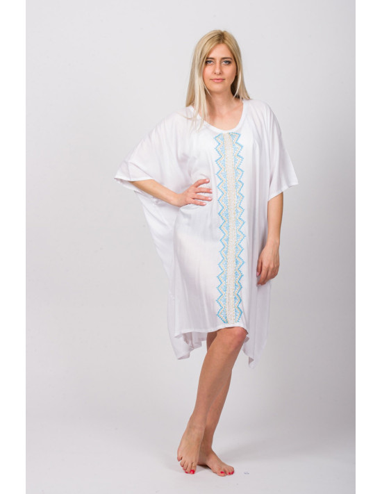 PONCHO VISCOSE WITH EMBROIDERY