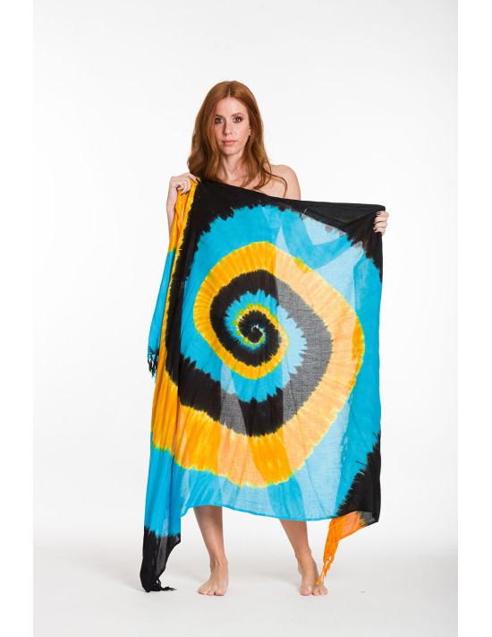 PAREO VISCOSE TIE DYE WITH FRINGES