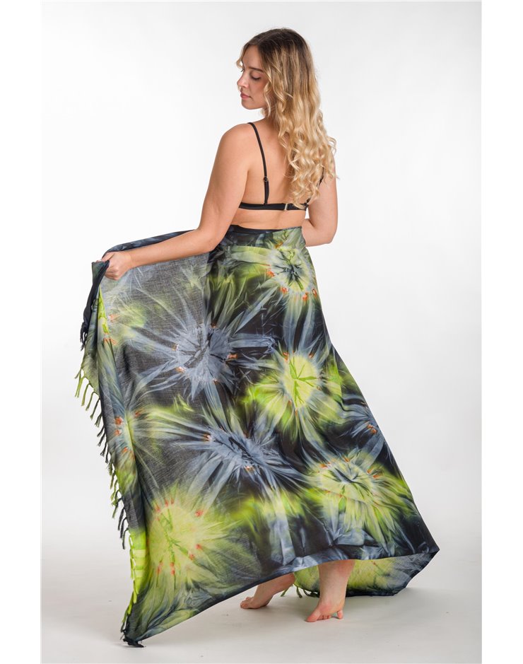 PAREO VISCOSE TIE DYE EXPLOSION WITH FRINGES