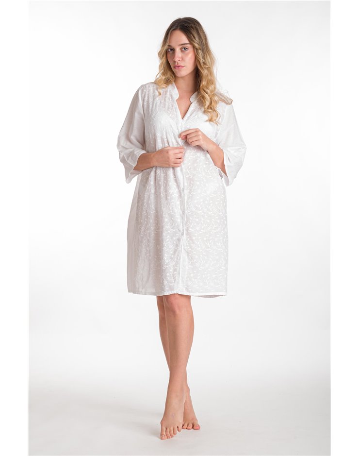SHIRT DRESS - COTTON WITH EMBROIDERY